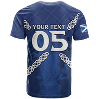 Custom Scotland Football T Shirt Saltire Celtic Knot Lion Rampant