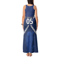 Custom Scotland Football Tank Maxi Dress Saltire Celtic Knot Lion Rampant