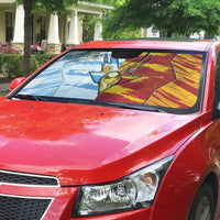 Argentina And Spain Football Auto Sun Shade Split Flag Golden Trophy Grunge
