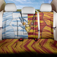 Argentina And Spain Football Back Car Seat Cover Split Flag Golden Trophy Grunge