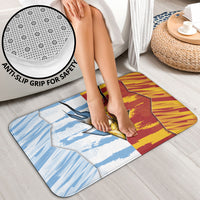 Argentina And Spain Football Bathroom Set Split Flag Golden Trophy Grunge