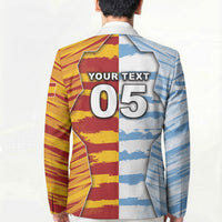Custom Argentina And Spain Football Blazer Split Flag Golden Trophy Grunge
