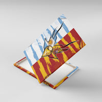Argentina And Spain Football Canvas Wall Art Split Flag Golden Trophy Grunge