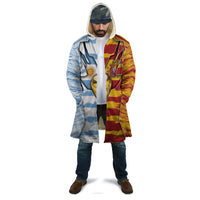 Custom Argentina And Spain Football Cloak Split Flag Golden Trophy Grunge
