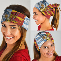 Argentina And Spain Football Neck Gaiter Split Flag Golden Trophy Grunge