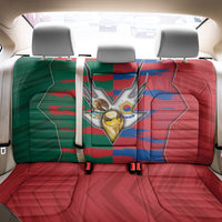 Mexico And Korean Football Back Car Seat Cover Split Flag Golden Trophy Grunge