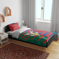 Mexico And Korean Football Bedding Set Split Flag Golden Trophy Grunge