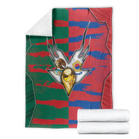 Mexico And Korean Football Blanket Split Flag Golden Trophy Grunge