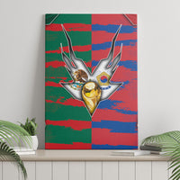 Mexico And Korean Football Canvas Wall Art Split Flag Golden Trophy Grunge