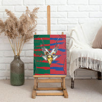 Mexico And Korean Football Canvas Wall Art Split Flag Golden Trophy Grunge