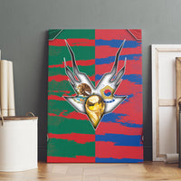 Mexico And Korean Football Canvas Wall Art Split Flag Golden Trophy Grunge