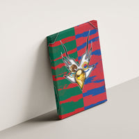 Mexico And Korean Football Canvas Wall Art Split Flag Golden Trophy Grunge