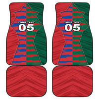 Custom Mexico And Korean Football Car Mats Split Flag Golden Trophy Grunge