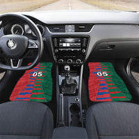 Custom Mexico And Korean Football Car Mats Split Flag Golden Trophy Grunge