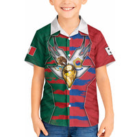 Custom Mexico And Korean Football Hawaiian Shirt Split Flag Golden Trophy Grunge