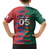 Custom Mexico And Korean Football Hawaiian Shirt Split Flag Golden Trophy Grunge