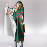 Mexico And Korean Football Hooded Blanket Split Flag Golden Trophy Grunge