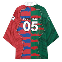 Custom Mexico And Korean Football Kimono Split Flag Golden Trophy Grunge