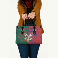 Mexico And Korean Football Leather Bag Split Flag Golden Trophy Grunge