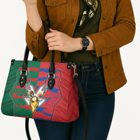 Mexico And Korean Football Leather Bag Split Flag Golden Trophy Grunge
