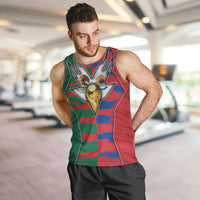 Custom Mexico And Korean Football Men Tank Top Split Flag Golden Trophy Grunge