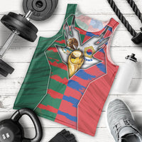 Custom Mexico And Korean Football Men Tank Top Split Flag Golden Trophy Grunge