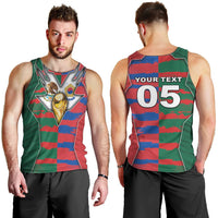 Custom Mexico And Korean Football Men Tank Top Split Flag Golden Trophy Grunge