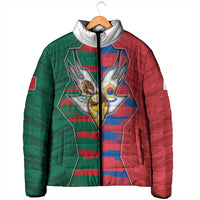 Custom Mexico And Korean Football Padded Jacket Split Flag Golden Trophy Grunge