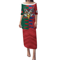 Custom Mexico And Korean Football Puletasi Split Flag Golden Trophy Grunge