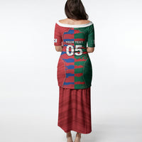 Custom Mexico And Korean Football Puletasi Split Flag Golden Trophy Grunge
