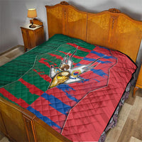 Mexico And Korean Football Quilt Split Flag Golden Trophy Grunge