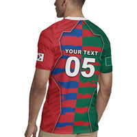 Custom Mexico And Korean Football Rugby Jersey Split Flag Golden Trophy Grunge