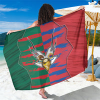 Mexico And Korean Football Sarong Split Flag Golden Trophy Grunge
