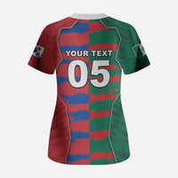 Custom Mexico And Korean Football Scrub Top Split Flag Golden Trophy Grunge