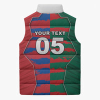 Custom Mexico And Korean Football Sleeveless Puffer Jacket Split Flag Golden Trophy Grunge
