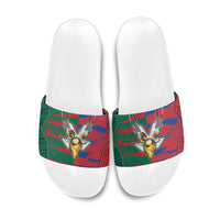 Mexico And Korean Football Slide Sandals Split Flag Golden Trophy Grunge