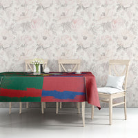 Mexico And Korean Football Tablecloth Split Flag Golden Trophy Grunge