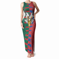 Custom Mexico And Korean Football Tank Maxi Dress Split Flag Golden Trophy Grunge