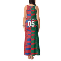 Custom Mexico And Korean Football Tank Maxi Dress Split Flag Golden Trophy Grunge
