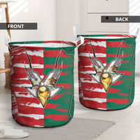 USA And Mexico Football Laundry Basket Split Flag Golden Trophy Grunge