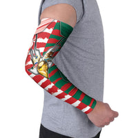 Custom USA And Mexico Football Arm Sleeves Split Flag Golden Trophy Grunge