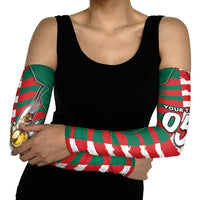 Custom USA And Mexico Football Arm Sleeves Split Flag Golden Trophy Grunge