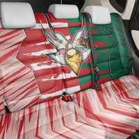 USA And Mexico Football Back Car Seat Cover Split Flag Golden Trophy Grunge