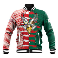 Custom USA And Mexico Football Baseball Jacket Split Flag Golden Trophy Grunge
