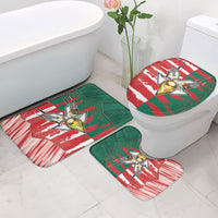 USA And Mexico Football Bathroom Set Split Flag Golden Trophy Grunge