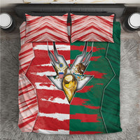USA And Mexico Football Bedding Set Split Flag Golden Trophy Grunge