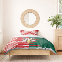 USA And Mexico Football Bedding Set Split Flag Golden Trophy Grunge