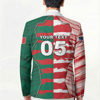 Custom USA And Mexico Football Blazer Split Flag Golden Trophy Grunge