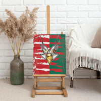 USA And Mexico Football Canvas Wall Art Split Flag Golden Trophy Grunge