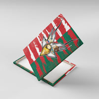 USA And Mexico Football Canvas Wall Art Split Flag Golden Trophy Grunge